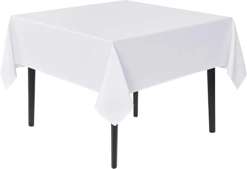 Miniatura 21 de Sancua Manteles cuadrados pequeños de 36x36 pulgadas - Mantel beige para mesas cuadradas o redondas, mantel de poliéster lavable para mesas