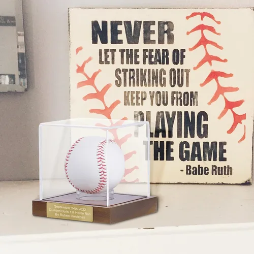 Miniatura 8 de Estuche de exhibición de béisbol, estuche de béisbol con grabado Remember Your Special Baseball, caja de almacenamiento de béisbol acrílica