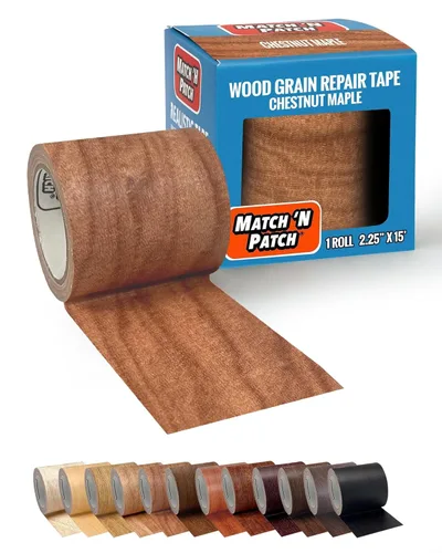 Miniatura 13 de MATCH 'N PATCH Cinta de Reparación de Veta de Madera Realista - Cinta Adhesiva Duradera Multiusos para Muebles, Pisos, Gabinetes, Ventanas, Puertas