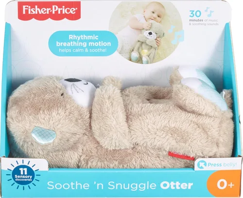 Miniatura 6 de Fisher-Price Juguete para bebé Soothe 'n Snuggle Otter - Máquina de sonido portátil de felpa con luces musicales y movimiento de respiración