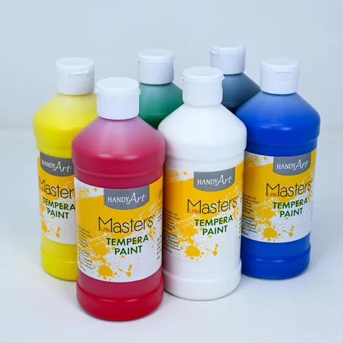 Miniatura 5 de Handy Art Little Masters - Pintura al temple de 16 onzas, juego de 6 colores, brillantes y mezclables, colores lavables para aula, estudiantes