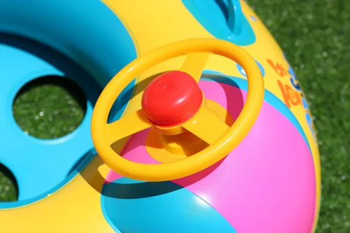 Miniatura 7 de Flotadores inflables para piscina para bebés con toldo de protección solar extraíble, flotadores para niños pequeños con asiento y asa, flotadores
