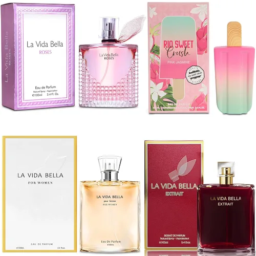 Miniatura 28 de A CENTER Juego de 4 perfumes para mujer – Set de regalo de fragancia floral con vainilla, almizcle y cítricos Eau De Pafume 3.5 onzas líquidas