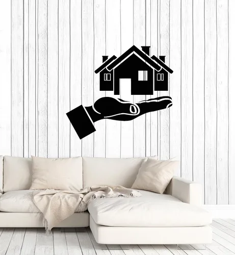 Vinilo grande para pared, agencia inmobiliaria, agente de propiedades, decoración de arte, pegatinas murales (ig5623)