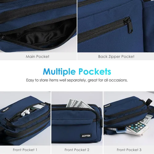 Miniatura 5 de AGPTEK Fanny Pack for Women Men, RFID Large Capacity Waist Wallet Bag, Adjustable & Waterproof Bum Belt Pouch for Travel, Running, Shopping, Hiking