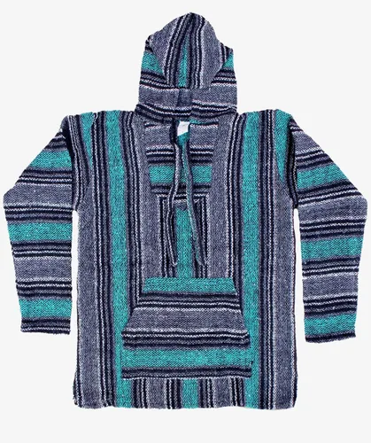 Miniatura 5 de Del Mex Sudadera mexicana estilo baja, poncho tipo sudadera con capucha, diseño de surf, estilo hippie, jerga