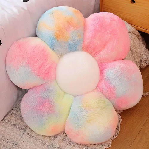 Miniatura 7 de lannery Almohada de felpa con flores, cojín de asiento para el suelo en forma de flor, juguete para leer, habitación, ver la televisión