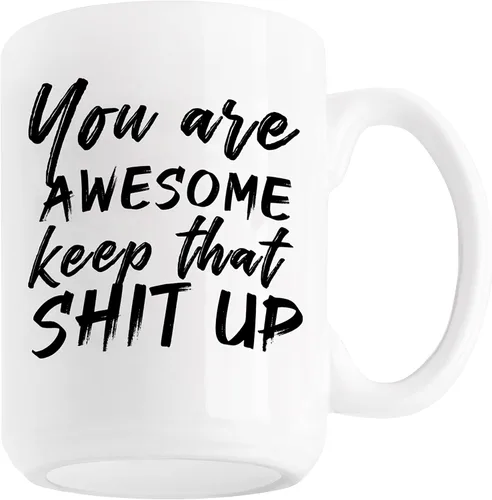Miniatura 11 de Taza de café divertida con texto en inglés "Come Out Now"; bonita taza de cerámica blanca de 15 onzas con un eslogan genial; gran regalo único