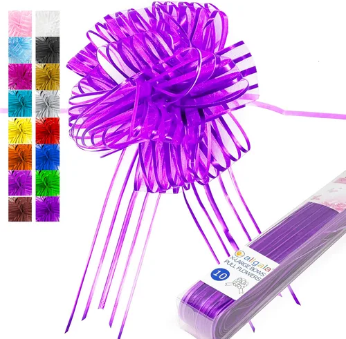 Miniatura 57 de Allgala - Lazos de 6 pulgadas, diseño de lunares, color morado (12 unidades)