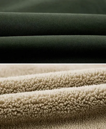 Miniatura 7 de How'on - Chaqueta estilo militar de algodón con forro para hombre, diseño con cuello y botones, prenda casual para invierno