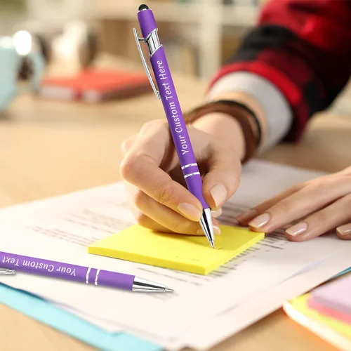 Miniatura 5 de Bolígrafos personalizados personalizados con grabado gratuito a granel con mensaje de nombre, bolígrafos personalizados para negocios, oficina