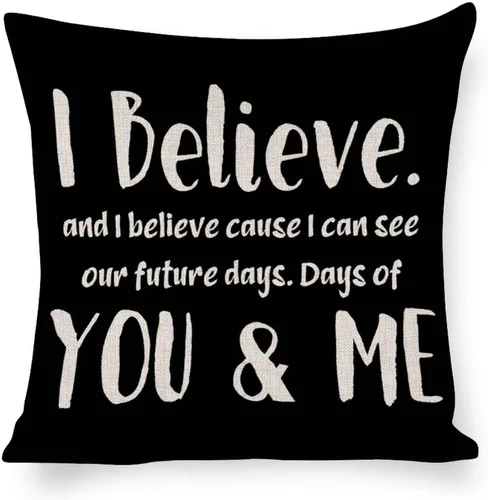 Miniatura 10 de Happily Ever After Starts Here - Fundas de almohada de 16 x 16 pulgadas, funda de cojín de lino y algodón para sofá, sala de estar, decoración