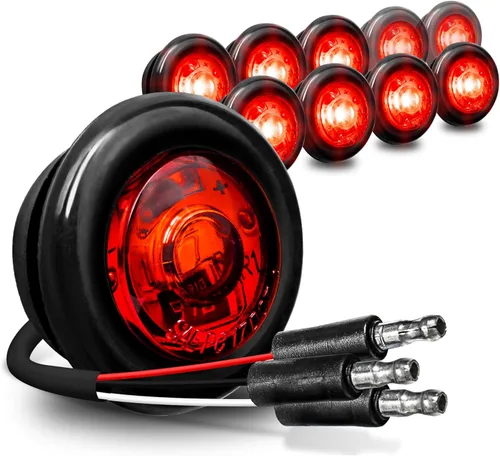 Miniatura 12 de TRUE MODS - 10 luces de marcador LED redondas de 3/4 pulgadas para remolque ámbar de 12 V [3 cables/DRL y señal de giro] [DOT FMVSS 108] [SAE P2PC]
