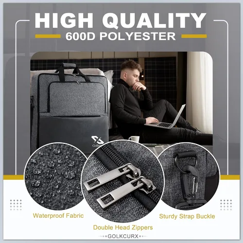 Miniatura 5 de Golkcurx Garment Bags for Travel, Large Suit bags for Men Women Travel with Shoulder Strap, Foldable Carry On Garment Bag Gifts for Business Trip