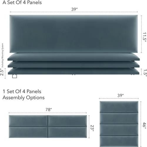Miniatura 136 de Vant - Paneles tapizados para pared - Cabeceros montados en la pared tamaño King/Cal King - Cuero vintage blanco tórtola - Twin/King - Juego de 4