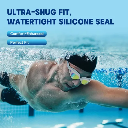 Miniatura 3 de Swim Goggles – Anti-Fog, UV Protection, Leak-Proof & Comfort Fit, Wide View Swim Goggles for Women Men Adult Youth Azul