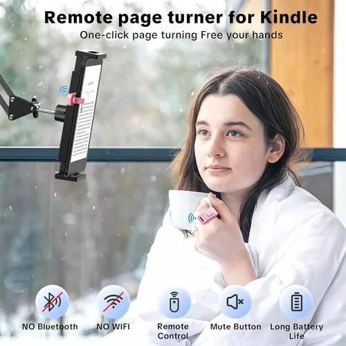 Miniatura 2 de Anillo de volteo de página remoto para Kindle Paperwhite Oasis Scribe Kobo, diseñado para estuches gruesos, clicker de volteo de página, control