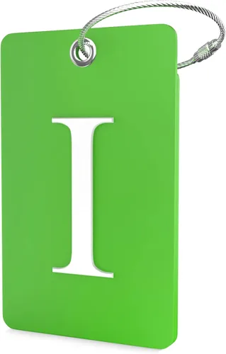 Miniatura 41 de Shacke Etiquetas iniciales sin privacidad para maleta y equipaje con bucle de metal, Verde