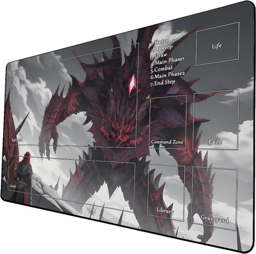 Miniatura 28 de Tapete de juego de cartas coleccionables AI Painting – Tapete de juego MTG con zonas, 24 x 14 pulgadas, tapete de juego MTG de alta calidad – El