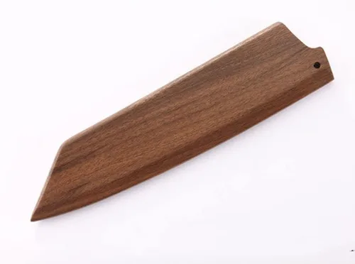 Miniatura 3 de Funda magnética hecha a mano para cuchillos de chef Kiritsuke de madera de nogal negro natural, funda protectora de madera