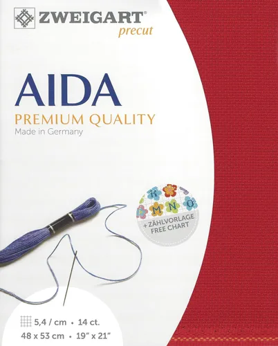 Miniatura 3 de Wizardi Stern-Aida 14 unidades negro 3706/720. Lona de costura, tela de punto de cruz, tela de bordado, lienzo de aguja. 100% algodón. Zweigart