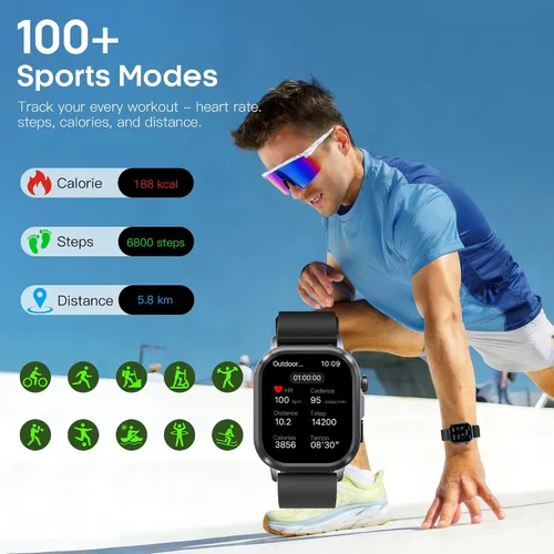 Miniatura 4 de AMOLED - Relojes inteligentes para hombres y mujeres, rastreador de actividad física con monitor de frecuencia cardíaca, estrés y sueño 24/7