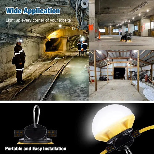 Miniatura 7 de Cadena de luces de construcción de 50 pies, IP65 resistente al agua con certificación ETL, luces de trabajo LED de 5000 K, luz diurna 18 AWG