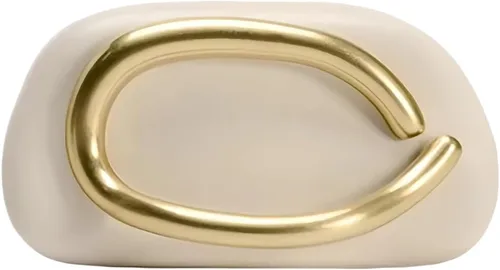Bolso de hombro de cuero PU con asa metálica para mujer, cartera compacta de piedra, bolso de mano informal para viajes, bolso tipo clutch
