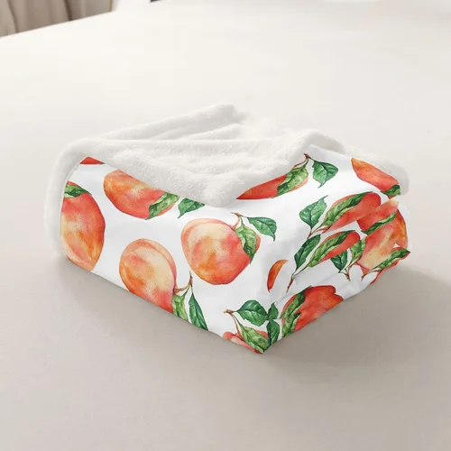 Miniatura 5 de Feelyou - Manta de forro polar con estampado de melocotones, diseño tropical de frutas, suave y linda, para cama, sofá, sillón, decoración de Multi