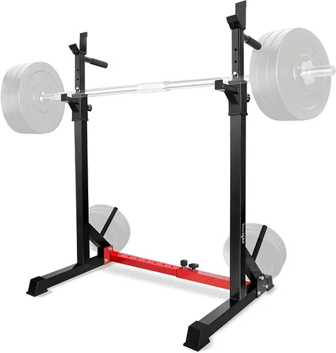 Yes4All Soporte para sentadillas para gimnasio en casa, soporte ajustable para levantamiento de pesas, estación de barra de inmersión, soporte de