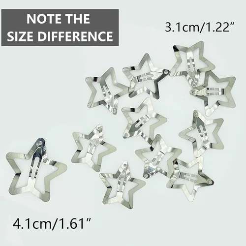 Miniatura 4 de GKETN 10 pinzas para el cabello de estrella de 1.22 pulgadas, pasadores antideslizantes para el cabello, accesorios para el cabello de estrellas
