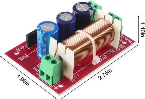 Miniatura 2 de 2 unids 400W altavoz ajustable crossover 2 vías agudos/graves 2 unidades divisor de frecuencia de audio distribuidor filtros versión actualizada