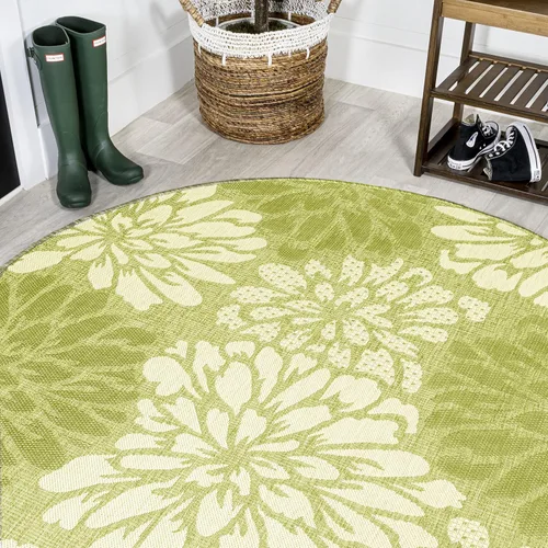Miniatura 38 de JONATHAN Y Alfombra Corredor de Tejido Texturizado Floral para Interiores y Exteriores 2X8 Marrón/Crema, Zinnia Moderna para Patio Trasero, Patio
