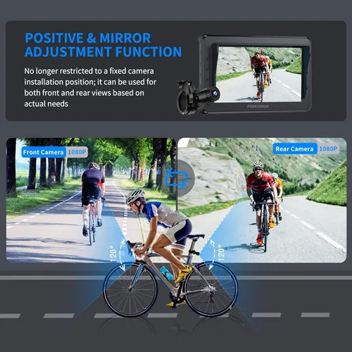 Miniatura 4 de PARKVISION Cámara de Vista Trasera para Bicicleta, Monitor de 4.3'' 1080P con Protector Solar, Batería de 8000mAh, Grabación en Bucle, Tarjeta TF