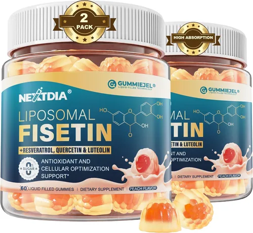 Miniatura 10 de Fisetina liposomal de 200 mg y complejo de resveratrol 500 mg - Longevidad y apoyo a la renovación celular - 98% Fisetina de alta pureza