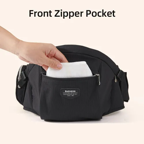 Miniatura 8 de SUNVENO Portabebés de cadera para niños pequeños, soporta hasta 45 libras, asiento ancho antideslizante, cinturón de cintura ajustable, soporte