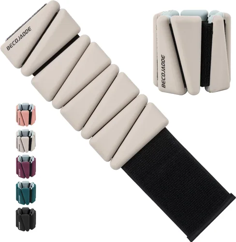 BECOJADDE Juego de pesas de tobillo de 2 (1 libra/2 libras/3 libras cada una) Pesas ajustables de muñeca para mujeres y hombres, pesas portátiles
