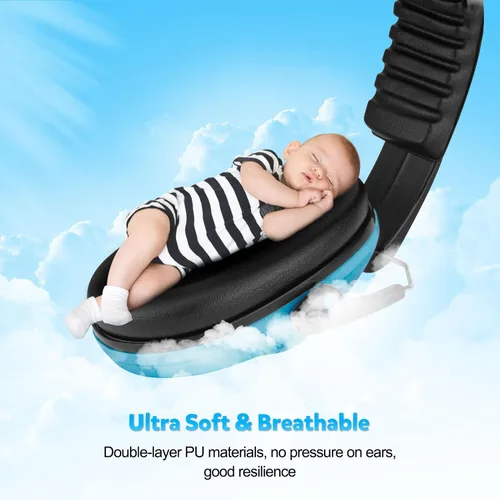 Miniatura 4 de BlueFire Orejeras con cancelación de ruido para niños, paquete de 2 auriculares con bloqueo de sonido sobre la oreja, orejeras plegables de Azul 1