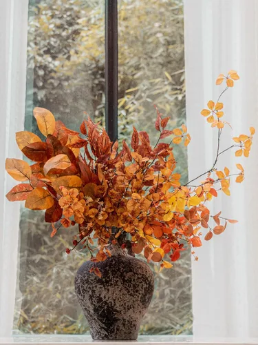 Miniatura 20 de MISSPIN Flores Artificiales con Tallos de Follaje, Plantas Falsas de Interior, Ramas para Jarrón Alto Ultra-Realistas, 12 Piezas Centros de Mesa