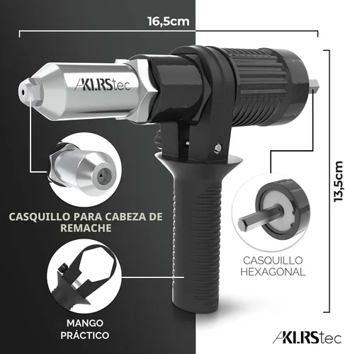 Miniatura 3 de KLRStec adaptador profesional para pistola de remaches - Accesorio de remache para destornilladores y taladros inalámbricos - Procesamiento fácil