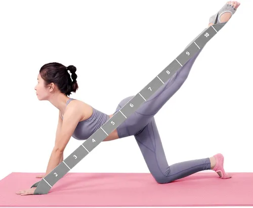 Miniatura 9 de Banda elástica de 11 bucles - Correa de estiramiento para yoga, pilates, ballet y fisioterapia para flexibilidad, estiramiento de piernas y 11