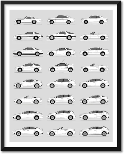 Miniatura 26 de Idea Network Póster hecho a mano compatible con Chevy impreso, arte de pared, decoración hecha a mano de lo mejor de las generaciones de Chevy