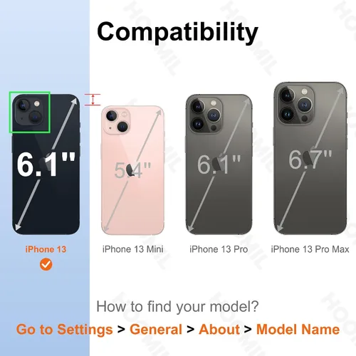Miniatura 2 de HOOMIL Funda para iPhone 13 de 6.1 Pulgadas, sin amarillamiento, protección contra caídas, cubierta trasera dura transparente antiarañazos - Cristal