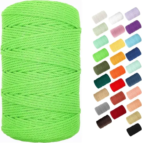 Miniatura 16 de Cuerda de algodón de 0.118 in, cuerda de 220 yardas, cuerda de macramé de algodón 100% natural para colgar plantas, colgar en la pared, decoración