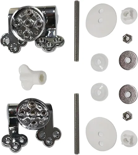Miniatura 2 de Reemplazo de bisagras de asiento de inodoro, 2 juegos de accesorios de asiento de inodoro de cierre suave de aleación de zinc con tornillos