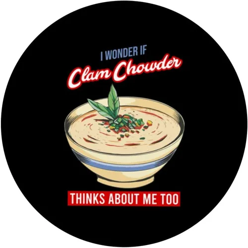 Miniatura 3 de Seafood Soup Clam New England Clam Chowder PopSockets Swappable PopGrip