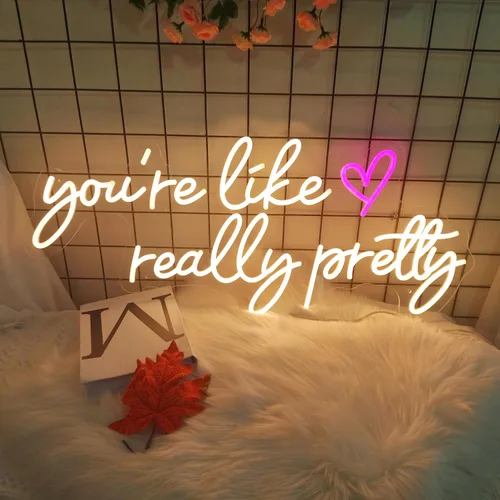 Miniatura 13 de Letreros de neón Hello Gorgeous para decoración de pared, letrero de 13.8 * 13.8 pulgadas de luz rosa para boda, decoración de compromiso