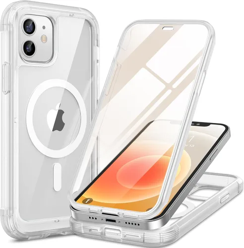 Miniatura 150 de Miracase Funda para iPhone 13 de 6.1 pulgadas, [sin burbujas] funda de teléfono de cuerpo completo con pantalla de vidrio completa integrada, sin