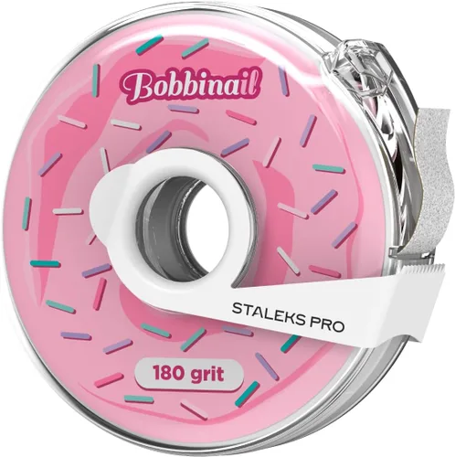 Miniatura 18 de Staleks Pro Cinta abrasiva blanca desechable papmAm Expert - Grano 240 - Rollo de 23.0 ft en estuche de plástico - Abrasivo reemplazable sin