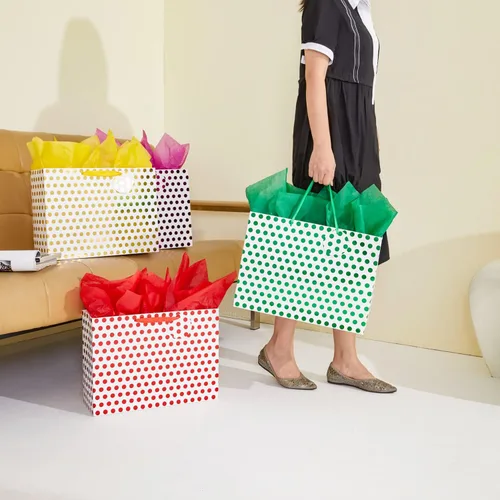 Miniatura 3 de Bobobag Paquete de 4 bolsas de regalo extragrandes de 16.5 pulgadas con papel de seda para el día de la madre, regalos de cumpleaños